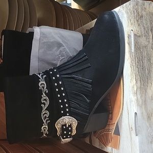 Trinity Ranch cowboy boots fringe sz. 10 new